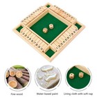 4-player Shut The Box 2pc-dice Game Wooden Family Party Porch Pub Bar Board Game