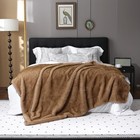 Luxury Thick Plush Faux Fox Fur Throw Blanket Warm Furry Cozy 60 80  Pale Brown