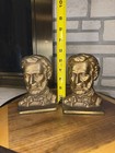 Vintage Abraham Lincoln Bust Bookends - Heavy Cast Iron Bronze Finish - 6    Pair