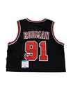 Dennis Rodman Black Hand Signed Jersey Chicago Bulls Bas Authentication