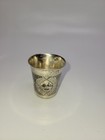 Antique Russian 84 Silver Kiddush Cup Engraved Hillel Hand Engraved Scene