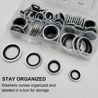 1 8    1 4    3 8    1 2   Self-centered Bonded Seal Oil Washers Drain Silver