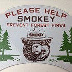 Vintage Smokey Bear Sign Topper - Forest Service Porcelain License Plate Topper