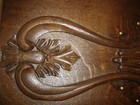 Antique Quarter-sawn Oak Pediment   Salvage Large Applied Carving 17  Tall  9871