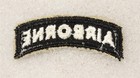 Army Patch 5105   airborne  Tab - White On Black W cut Edge