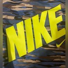 Nwt  Nike Camo Blue  Gray   Black 17   x13    Drawstring Gym Bag W  Neon Nike Logo