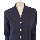 Brooks Brothers 100  Merino Wool Gold Button Knit Blazer In Navy Women s Medium