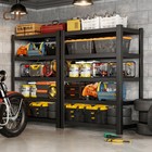 Cjf 5-tier Metal Storage Shelves  Garage Shelving For Garage  Basement  Black