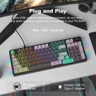 Mechanical Gaming Keyboard With Led Backlit  Blue Switch  Volume Knob  96 Key   