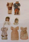 Antique Lot Clark s O n t Victorian Paper Dolls Boy  Girl W clothes Sewing Promo