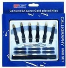 Calligraphy Fountain Pen Set 6 Nibs And 1 Pen 22 Carat Gold Plated Free Ship