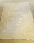 Vintage Hand-crocheted Tablecloth     Floral   Leaf Motif     80 l X 54 w