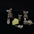 Lot Of 7 Hagen-renaker Vintage Mouse Family Figurines Mice   Cheese Wedge