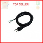 18 3 Awg 3 Prong Ac Replacement Power Cord  Open End 10a 6ft Ul-listed black 