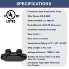 5pack 2 Port Insulated Wire Connectors Black Splice Connector 2 0-6awg Ul Listed