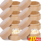 1 10pcs Mini Round Wooden Box Natural Wood Jewelry Rings Earrings Container New