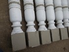9 Antique Turned Wooden Bannister Railing Balusters 4  X 4  X 25  Shabby Chic