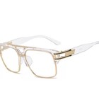 New Men s Sunglasses Designer Fashion Square Clear Gold Frame Clear Lens Style