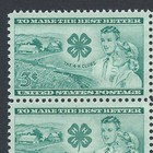 The 4-h Club - Vintage Mint Set Of 4 Stamps 74 Years Old 