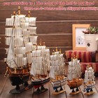 Wooden Sailboat Model 8 5  Tall Marine Coastal Sailing Ship Model Mediterrane   