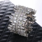 Sunshine Women Jewelry 925 Silver Ring Cubic Zircon Wedding Ring Sz 6-10