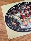 Coors Golden Beer    brewed With Rocky Mountain Spring Water    Tin Metal Sign 17   