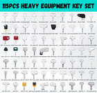 115x Equipment Keys Set For Cat Jcb Jlg Volvo Case Hyster Kubota Komatsu Toyota
