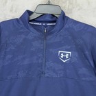 Under Armour Mens Heatgear 1 4 Zip Baseball Cage Jacket Navy Camo 1281135 Xl