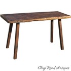Antique Butchers Table Country French Kitchen Primitive Slab Top Mortised