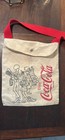 Coca-cola Canvas Shoulder Bag Beige red black  Snap Closure  Graphic Print