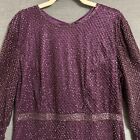 Macduggal Dress 18 Purple Beaded Gown Maxi Gala Formal Evening Mother Bride