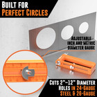 Mutt Tools Adjustable Hole Cutter For Metal     Cuts 2   12  Holes In 24ga Steel