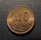Peru-1953 Ad  10 Centavos- Nice Details  But  W  some Oxidation  Km 224  Scs