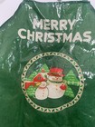 Vintage Christmas Laminated Apron Cooking Baking Santa 50s 60s Mcm Rare Holiday