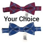 Jos A Bank Mens Silk Bow Tie Pre Tied Check Plaid Bowtie In Burgundy Or Blue