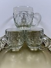 Vintage Dimpled Glass Beer Mug Tankard Set Of Three  3  Pub Style Excellent 