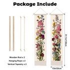 Vintage Wildflowers Vertical Tapestry Wall Hanging With Tassels 13x51 1inch A   