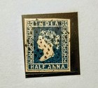 1854 India  Half Anna  Blue  India indian States