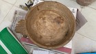 Antique Old Hand Carved Original Indian Kitchenware Sandstone Kundi Big Bowl
