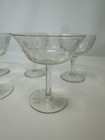 Vintage 1920   s 3 Etched Champagne Glasses   2 Etched Wine Glasses