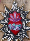 Sacred Heart Milagros Starburst Wood Handmade Miracle Michoac  n Mexican Folk Art