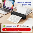 Wireless Bluetooth Printer Portable Printer For Travel Android Ios  Black