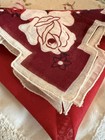 Lot Of 5 Vintage Floral Handkerchiefs Multicolor Lace Trim Scalloped Edges