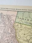 Original Dated 1898 Map Western Section Of Canada Railroad Route Station 11 x9 