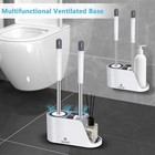 Toilet Bowl Brush Holder Set Bathroom Deep Cleaning 1 Pack White gray 