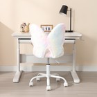 Cute Swivel Kids Desk Chair Faux Fur Butterfly Adjustable Chair With Wheels pink