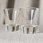 Vintage Anchor Hocking Heavy Base Shot Glasses Set Of 2 Clear 1 5 Oz Barware Usa