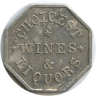 Saint Louis  Missouri Mo Silver Queen Buffet Choicest Wines Liquors Trade Token