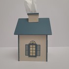 Vintage Wooden Cottagecore Farmhouse House Village Tissue Box Holder Cover