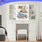 Makeup Vanity Desk Set With Led Lights Mirror 5 Drawers Dressing Table And Stool